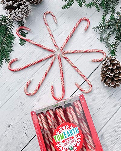 Image of YumEarth Organic Candy Canes, Full Size, 10 Canes Per Pack - Allergy Friendly, Non GMO, Gluten Free, Vegan (Pack of 5)