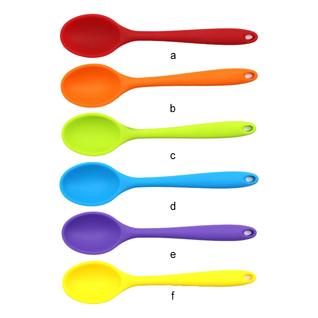 Set di 10 cucchiai in silicone con manico lungo professionale per la casa stoviglie resistenti al calore flessibili per zuppe forniture per ristoranti giallo