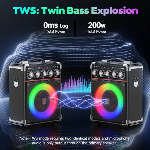 Image of Karaoke Machine for Adults with Bass /Treble /Echo Adjustment, 100W PA System
