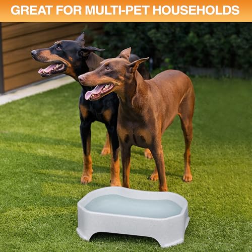 Image of Neater Pet Brands Extra Large Water Bowl for Dogs, Outdoor Dog Water Bowl (1.25 Gallon XL Capacity), Big Trough Style Food Dish for Indoors or Outside, No Spill Large Dog Bowls, Vanilla Bean