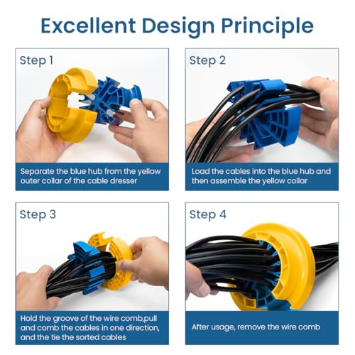 Image of Serplex Cable Comb Tool for 1 /4 Inch Wires, Organized Networking