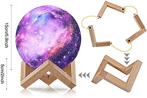 YouOKLight Moon lamp, 16 Colors LED Star Light Kids Night Light Galaxy Lamp with Stand, Remote, Touch Control and USB Rechargeable, 3D Night Lamp for Baby Kids Lover Birthday Party Gifts (5.9 Inch)… 2 51VmoUS6CzL. AC