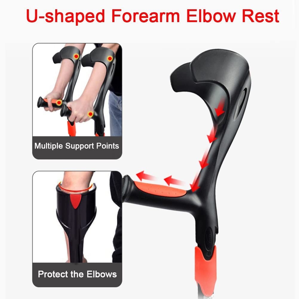Muleta Ajustable del Antebrazo, Muleta Ergonómica de Aluminio del Adulto, Puño Abierto, Muleta Canadiense del Codo, Altura Aplicable 140~180cm Mujeres y Hombres, 1 Par (Color : Green)