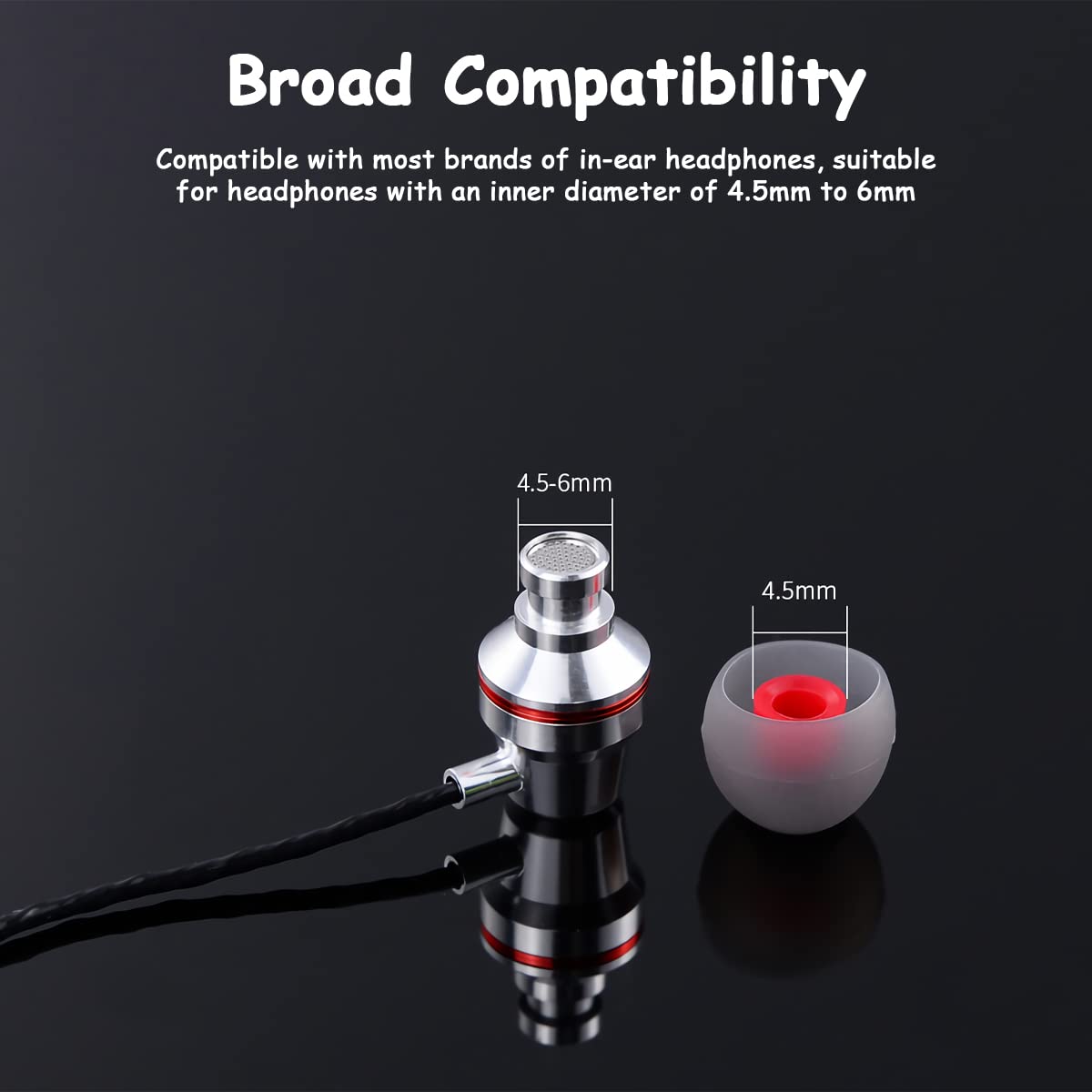 48 Pieces Replacement Silicone Ear Plugs YUTOU Replacement Pads Ear Pads Noise Isolation Cover Headphone Attachments Ear Pads Compatible with Most In-Ear Headphones - Image 3