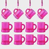 24 Stück Schnapsglaskette rosa, 3cl Party schnapsglas zum umhängen Kunststoff Geburtstag Tassen für Junggesellnabschiede, Fasching, JGA,Kostüm, Accessoire, Karneval, Mottoparty (rosa, 24)