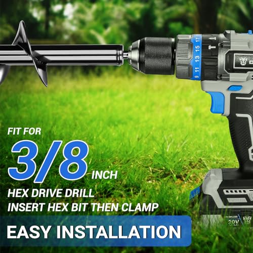 image for DEKOPRO Garden 2 Pack Auger Drill Bit Set for Planting 3.6