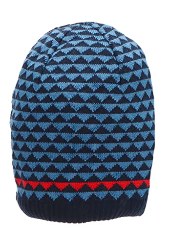 Sterntaler Cappellino Invernale Unisex Per Bambini – Maglia Con Trecce E Pompon – Fodera In Pile – Colore Blu/Grigio