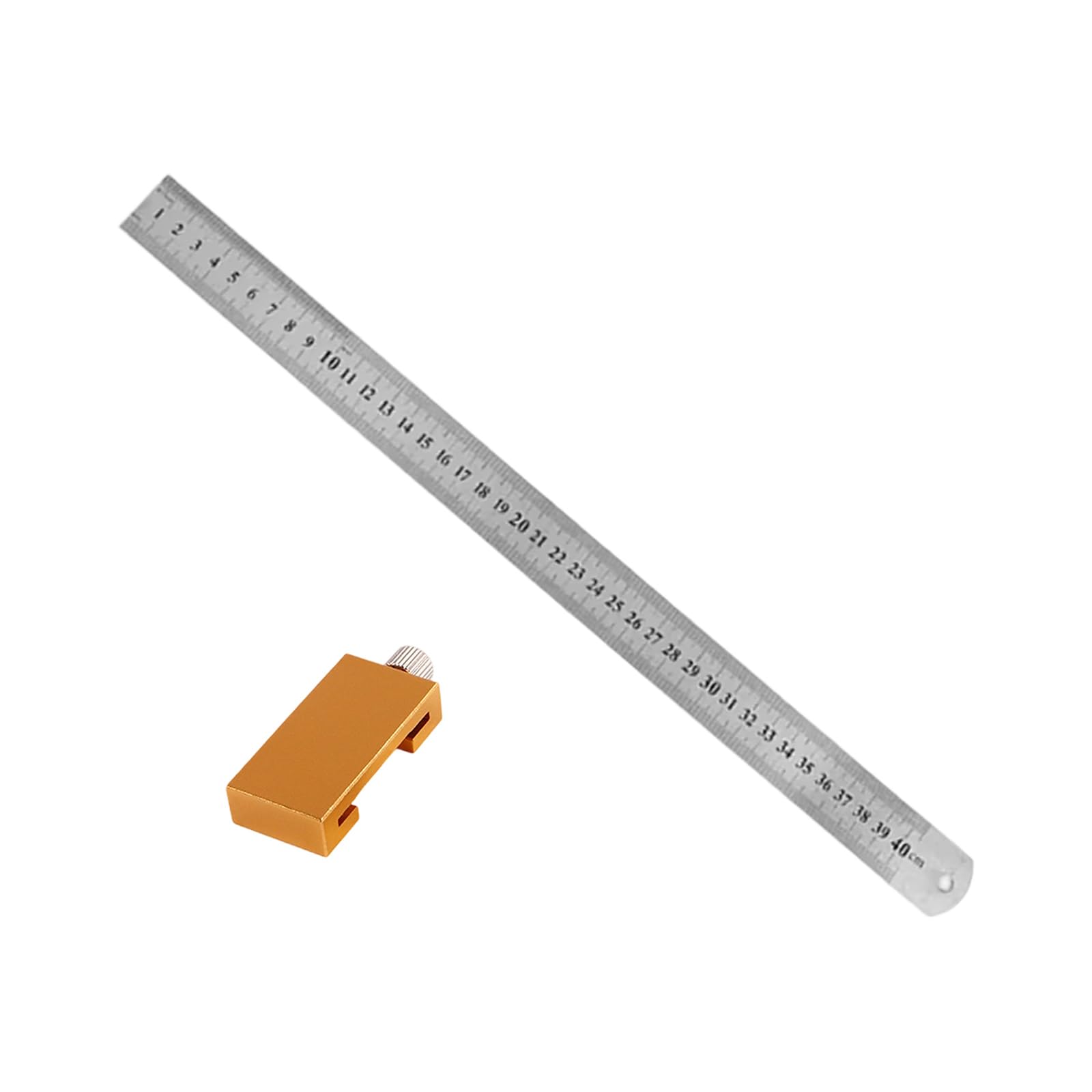 Hdoytxxm 40Cm 50Cm Golden Marking Ruler, Aluminum Alloy With Positioning Block For Woodworking Professionals Aluminum Alloy Carpenter Measuring Tool