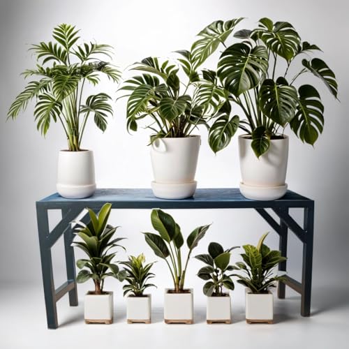 Image of A One Single Step Pot Holder / 1 Step Plant stand, Garden bench,Iron bench for Roof and outdoor in Black