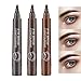 Produktbild Chizea Eyebrow Tattoo Pen, 3 Farben Augenbrauenstift mit 4 Fork Tips, Wasserdicht Langanhaltend Eyebrow Pencil für Natürlich Augen Make-up, 3 Stück