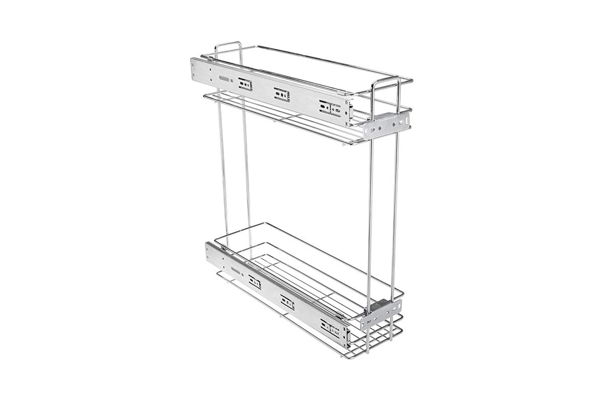 Gtv Silver Pull Out Soft Close Wire Storage Basket For Kitchen Unit In Various Sizes (Cabinet Size: 300Mm, )