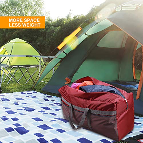 REDCAMP 96L Extra Large Duffle Bag Lightweight, Water Repellency Travel Duffle Bag Foldable for Men Women, Wine Red