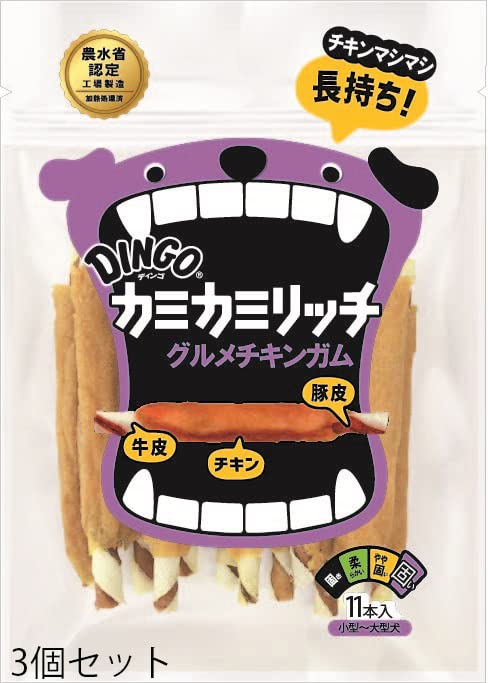 DINGO チキンフレーバーおやつ 11袋セット Amazon | ディンゴ (Dingo) 犬 おやつ カミカミリッチグルメチキンガム