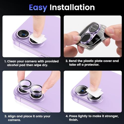 Image of Camera Lens Protector Tempered Glass for iPhone 17 - Alloy Metal Cover with Tempered Glass - Scratch Resistant, Easy Installation