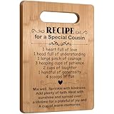 Popular Cousin Gifts for Women, Cutting Board Gift for Cousin, Cousin Appreciation Gift, Thank You Gift for Cousin Christmas Birthday