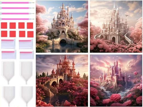 DIY diamant painting adultes château de roses pour sublimer un grand mur vide à la maison