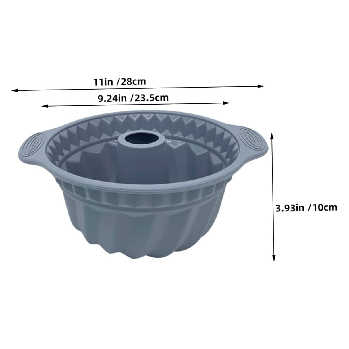 NUOBESTY Set 3 Stampo per Torta in Silicone Antiaderente Rotondo Bordo Smerlato per Chiffon Cake e Mousse, Distribuzione Calore Uniforme, per Forno Casa