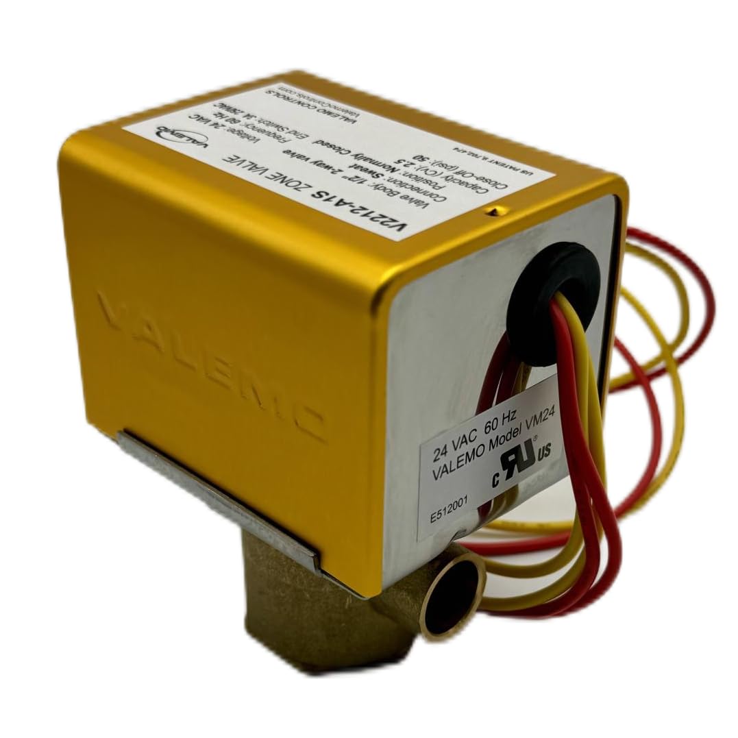 V2212-A1S Motorized Zone Valve, 2-way, 1/2", Sweat, 24 VAC with End Switch