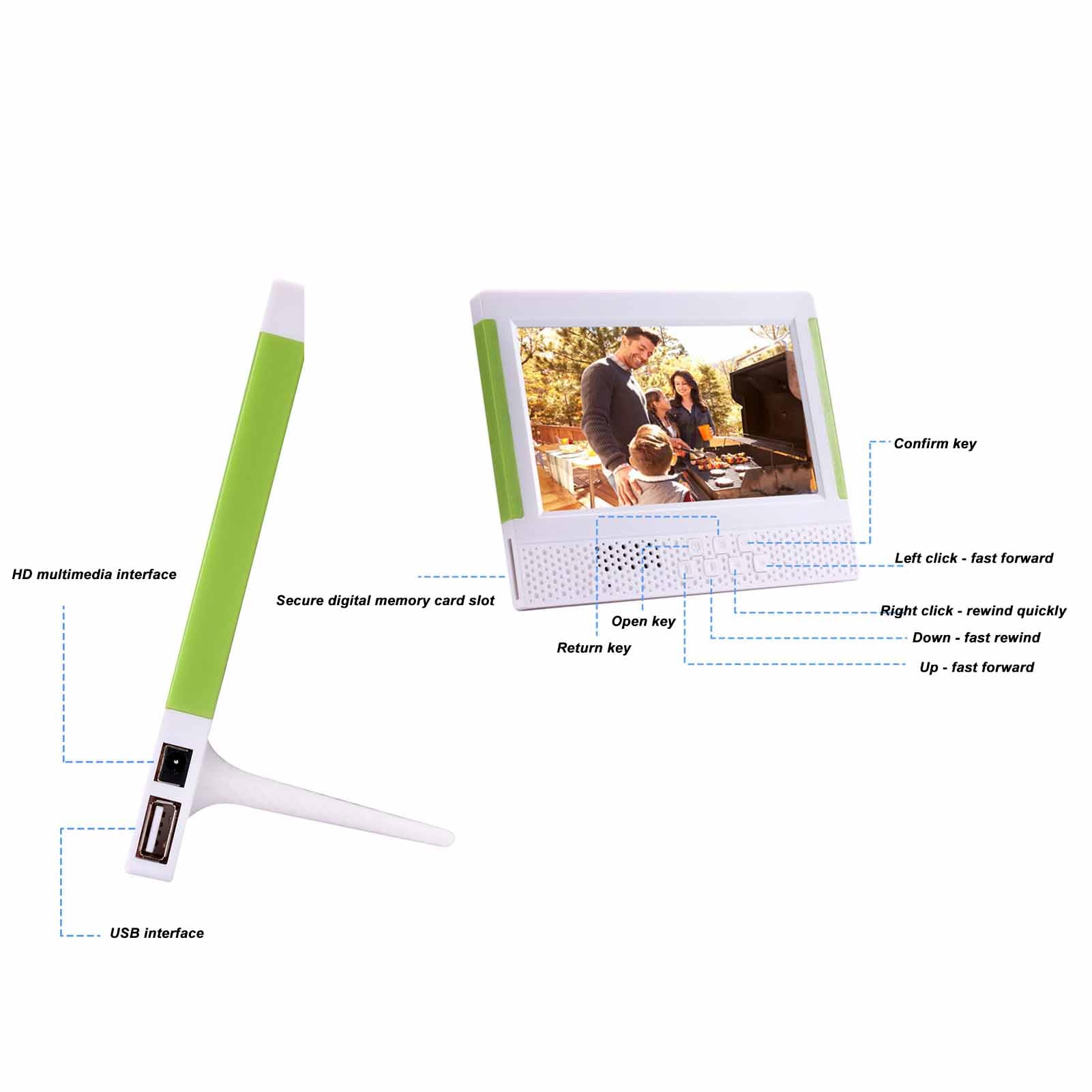 Cadre Photo Numérique WiFi 10" 1024×600 – Partage Photos Instantané Depuis Téléphone – 16 Go Mémoire