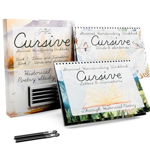 Image of Grooved Cursive Handwriting Workbook by Graceful By Design - Magic Reusable Grooved Handwriting Practice for Kids and Cursive Workbook for Kids Ages 8-12