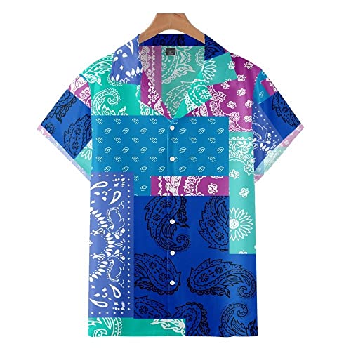 Chemise de plage pour hommes au motif fleurs de cajou style bohème