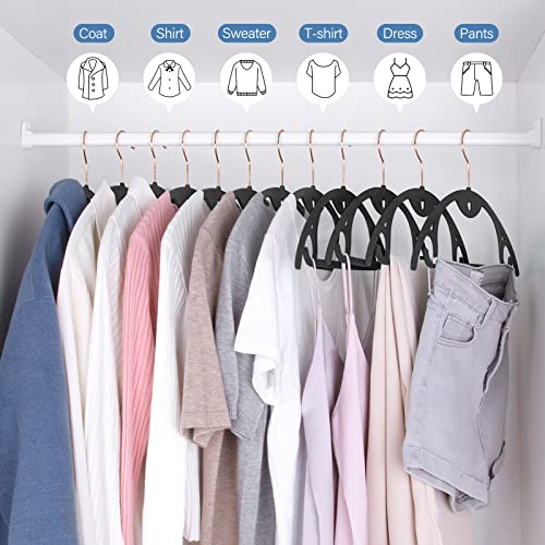 Ieoke MOON-BLACK-50 Velvet Clothes Hangers,50-Pack No Shoulder Bumps Suit Hangers Ultra Thin Space Saving 360 Degree Swivel Heavy Duty Hook Durable Hangers For Sweaters,Coat,Jackets,Pants,Shirts thumb #6