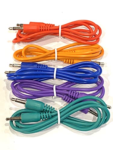 Image of (5 Color Pack of 3.5mm Mono TS Modular Synth Patch Cables Compatible with Many Modular and Semi-Modular Synthesizers