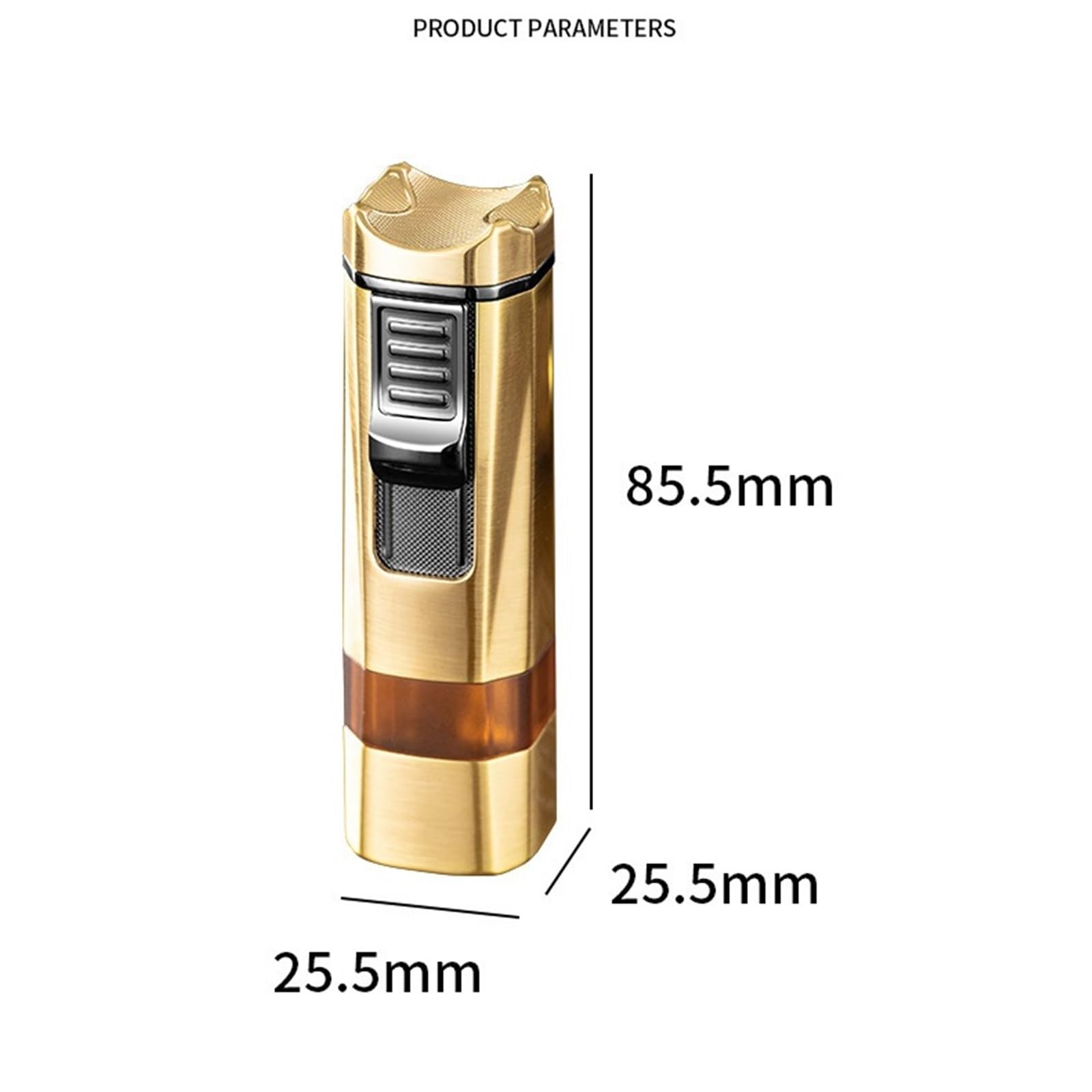 Briquet Jet Flamme Rechargeable avec 4 Flammes Design Coupe-Vent pour Homme et Femme Idéal pour Extérieur (gaz non inclus)