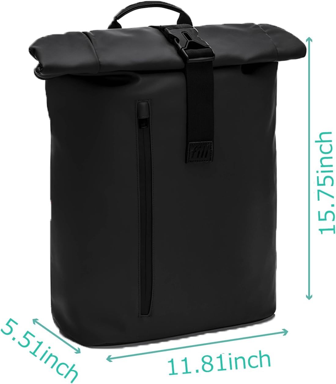 Backpack Waterproof Leather Baby Diaper Bag For Mom Dad Outdoor Travel Camping Hiking Beach Laptop Dry Bags (Black)