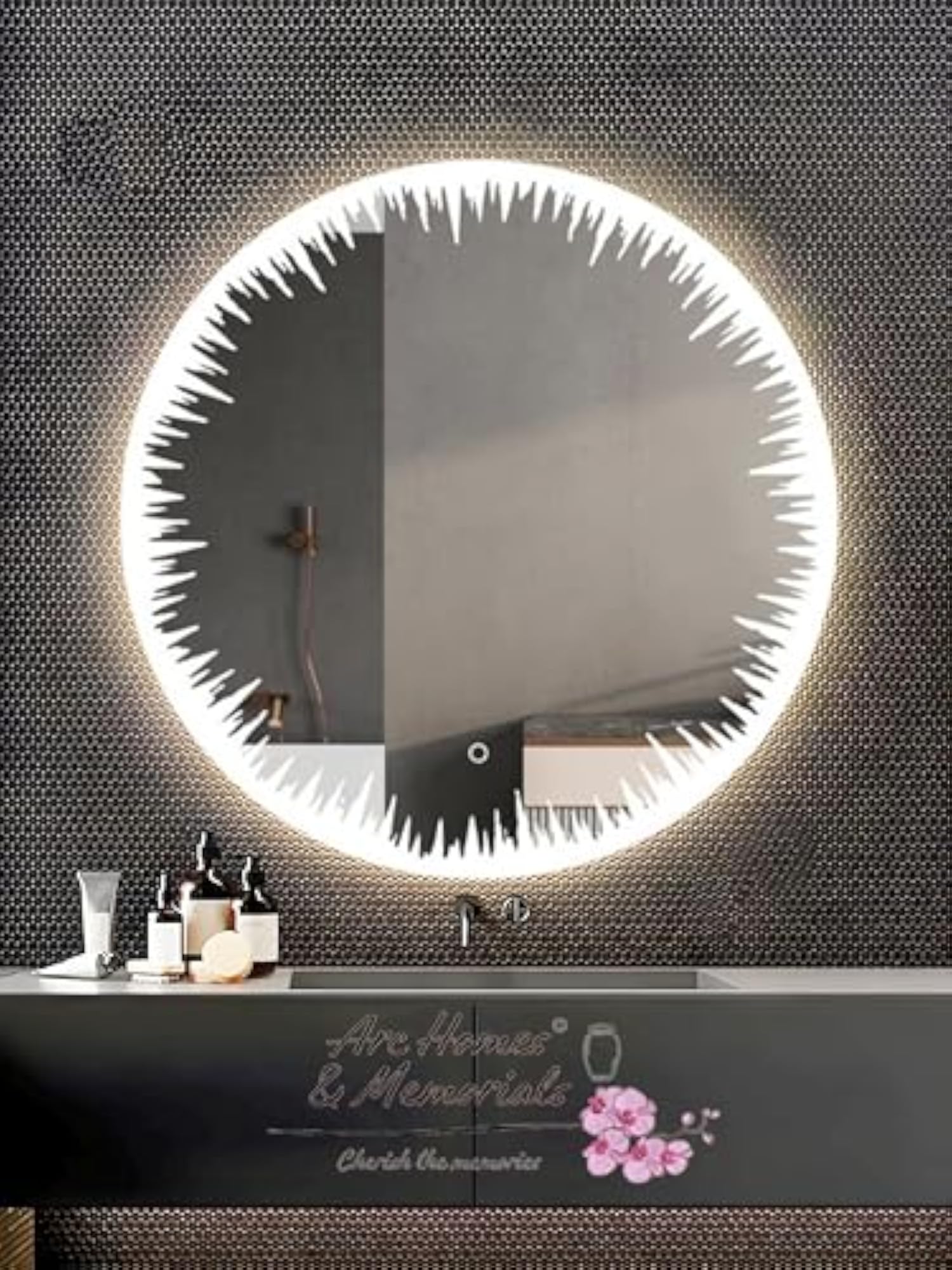 Round Backlit LED Mirror with Touch Sensor, 21 x 21 Inch