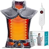 Heating Pad for Back Pain Relief, 24'x33' Weighted Heating Pad for Neck and Shoulder, Neck Heating Pad Fast-Heating with 6 Settings, Auto Shut-Off Full Body Heating Pad, Gifts for Women-Washable