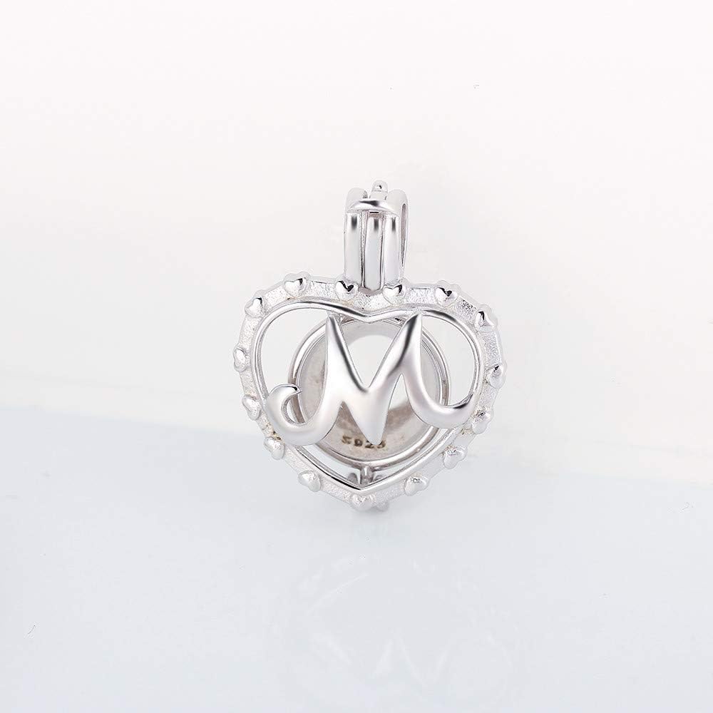 925 Sterling Silver Initital M Cage Pendants Crafting Charm for DIY Necklace Bracelet Jewelry Making - Image 3
