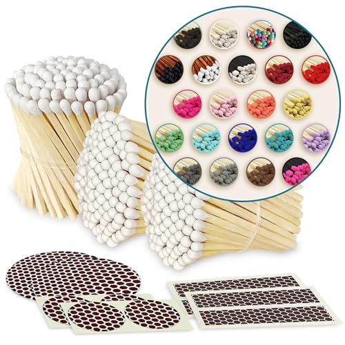 Image of 2 inch Choose Your Colors Safety Matches | Set of 300+ Bulk Artisan Matchsticks with Striker Stickers by Thankful Greetings | Select 3 Colors - 100+ of Each | Custom for Your Home Decor, Gifts, & Events