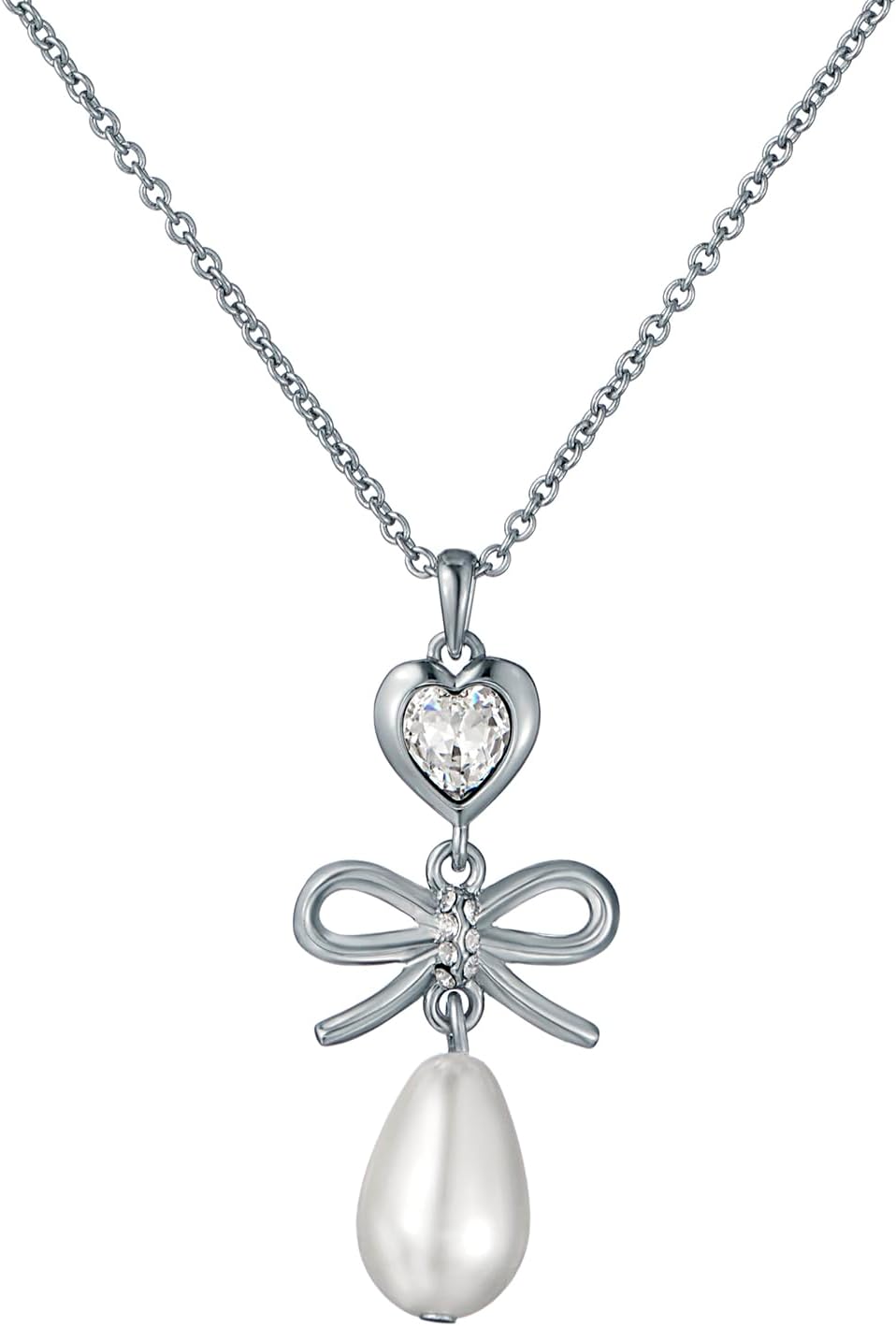 Ted Baker London Imogen Icon Charm Heart Bow Pearl Drop Pendant Necklace for Women