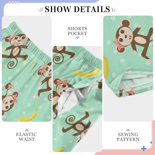 ZZKKO Cute Monkeys Bananas Boys Pants for Kids Jogger Pants with Pockets S-XL4