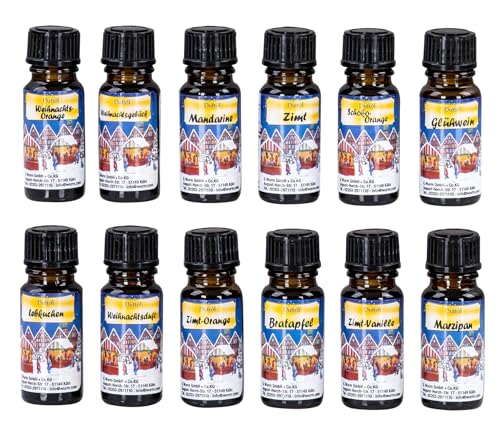 12er Set Duftöle Weihnachtsduft je 10ml für Duftlampen Raumduft...