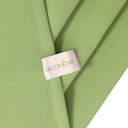 Image of Deconovo Solid Rod Pocket Blackout Window Curtain for Living Room, 52W x 84L Inch, Nile Green
