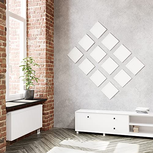vilz 12 Stück Schallabsorber Panel Akustik aus recyceltem Filz - Akustikplatten Schalldämmung 250x250x9 mm