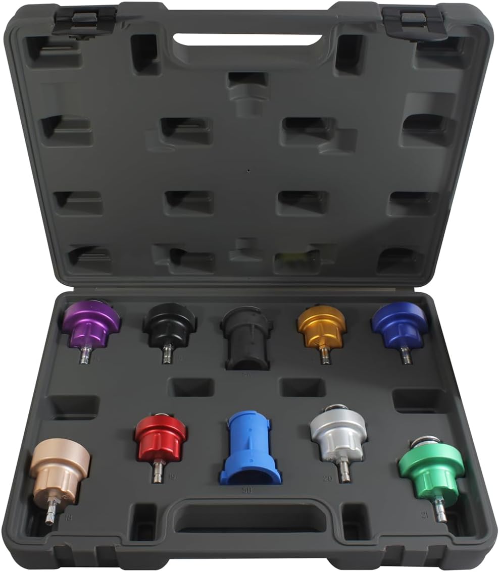 Mastercool 43305 10 Piece Cooling System Pressure Test Adapter Kit, 1 Pack