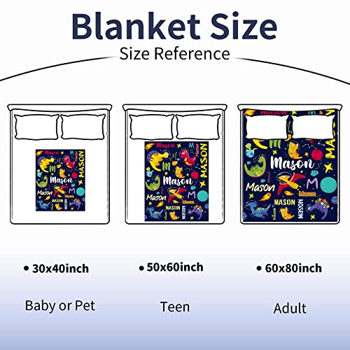 Image of Personalized Dinosaur Blanket for Boy Custom Name Blanket for Kids Outspace