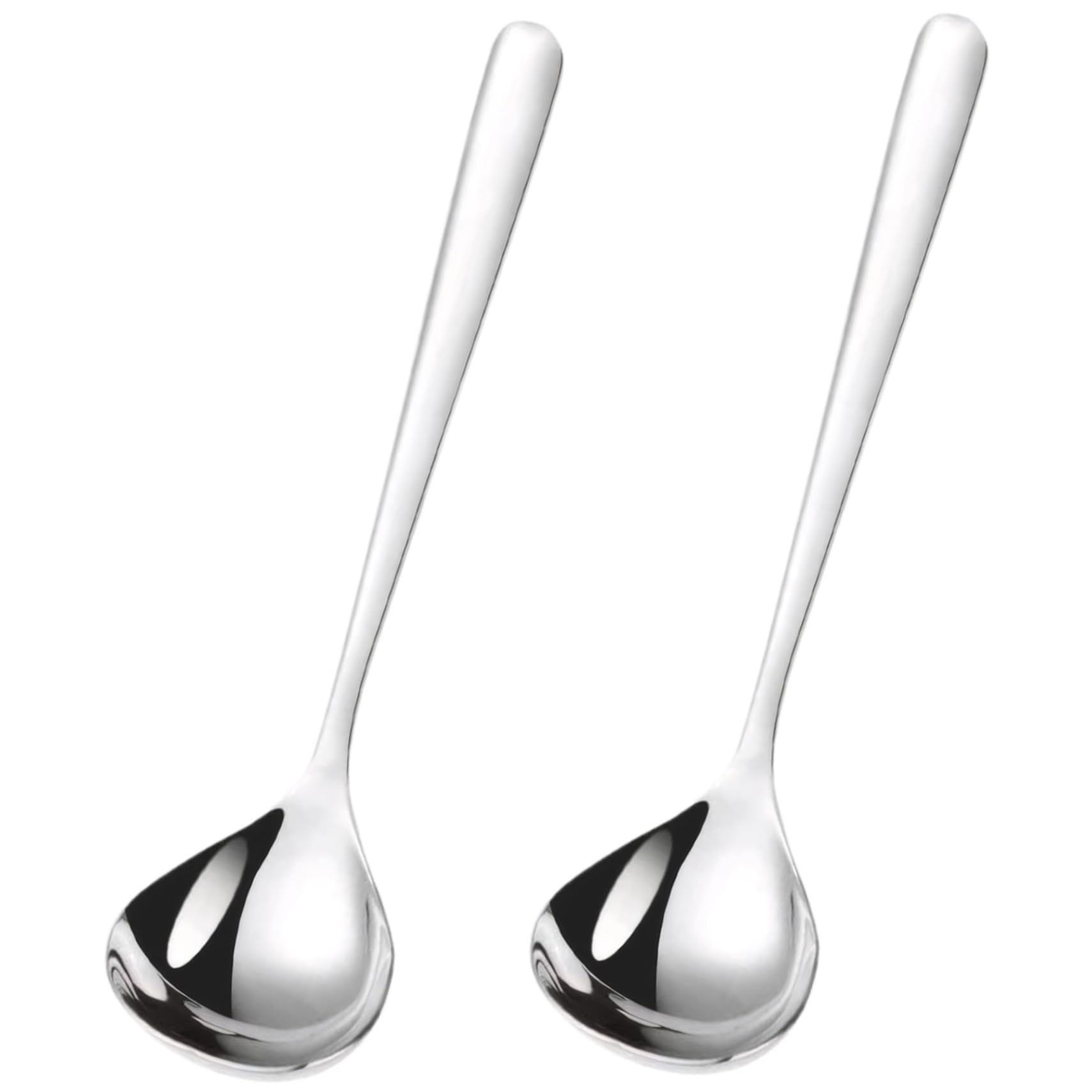 Lot de 2 louches à soupe rondes en acier inoxydable 19, 3 cm