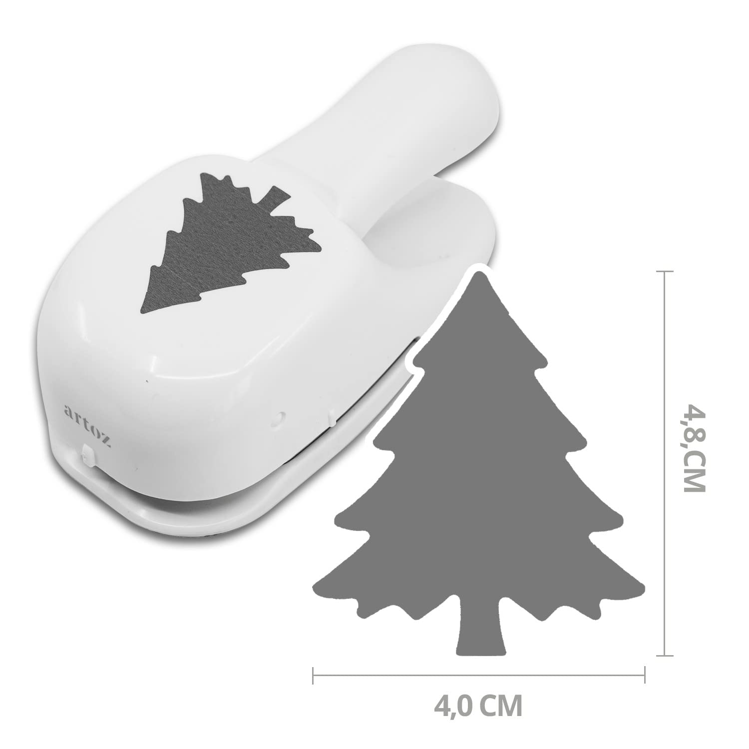ARTOZ Christmas Paper Punch, 5 cm - for Invitations Menu Cards & Decorations, Suitable up to 220 g/m², Fir Tree, 50 mm - Image 4