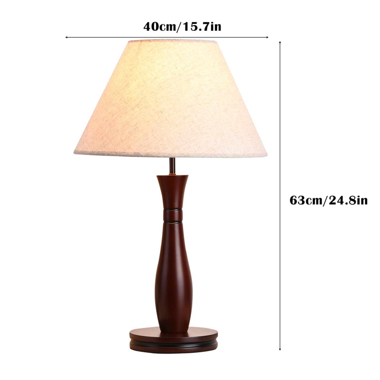 Luce da Scrivania Luce per la Lettura Lampade da tavolo retrò Lampade da comodino in legno con paralume in tessuto Lampade da comodino in stile nordico for Home Office Cafe Restaurant, lampada da como