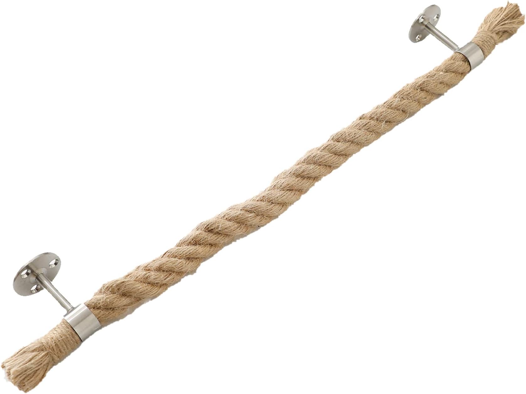 Chunky Rope Towel Holder, Towel Rail Shabby Chic Style Jute Nautical Industrial Style Weave, Vintage Style Bathroom Towel Holder Screw In Wall Mounted Toilet/Kitchen