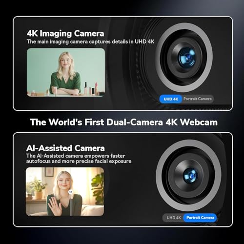 Image of EMEET Piko+ 4K Webcam for Streaming Black and Desk Tripod