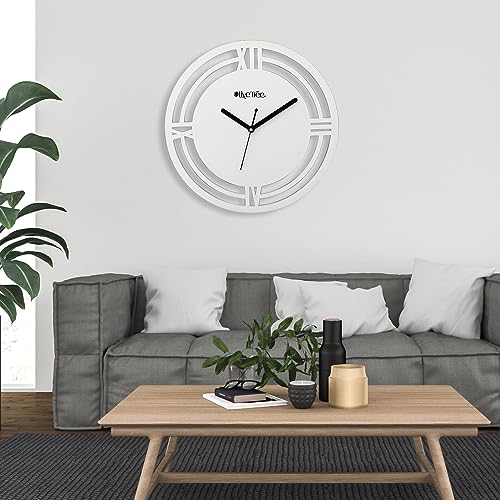 Image of Olive Tree Wooden Designer Non- Ticking Silent Wall Clock for Home | Wooden Wall Clock for Living Room Bedroom | Designer Wooden Stylish Clocks for Home /Wall Dcor - 1015