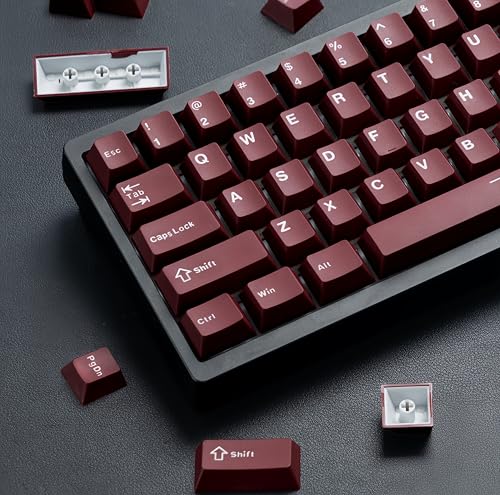 Image of dagaladoo Double Shot PBT keycaps Set,Dark Red Keyboard caps,Cherry Profile Keycaps 60 65 75 100 Percent,126- Key Custom keycaps for Mechanical Keyboard Gaming(61 /64 /68 /84 /87 /100 /104 /108)