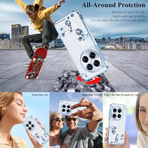 Coque OnePlus 12 paillettes roses : protection silicone transparente chic - 3