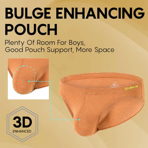 Mens Low Rise Brief with Breathable Mesh Sexy Underwear for Men Striped Brief Big Pouch3
