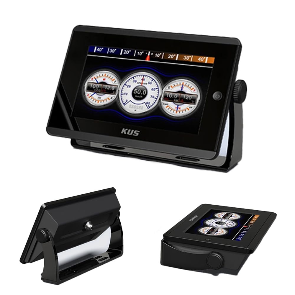 KUS TFT KMB-70 Monitor de datos integrado 7 pulgadas 178 mm Panel de visualización multifunción Compatible con red J1939 o NMEA 2000 para barcos de automóviles Se adapta a motores de dos combustibles